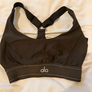 ALO Yoga Black Low-Impact Sports Bra with Racerback